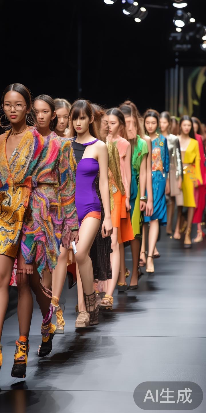 以某次集团举办的明星模特走秀为例，现场呈现出一批年