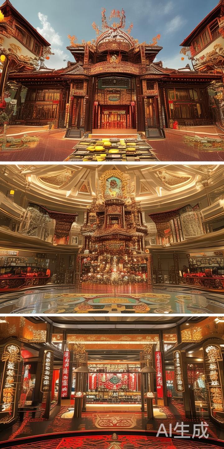 澳门太阳城集团融合东方文化塑造“东方拉斯维加斯”品牌新形象 例如,集团设计了融合东方元素的豪华赌场、演艺会场以